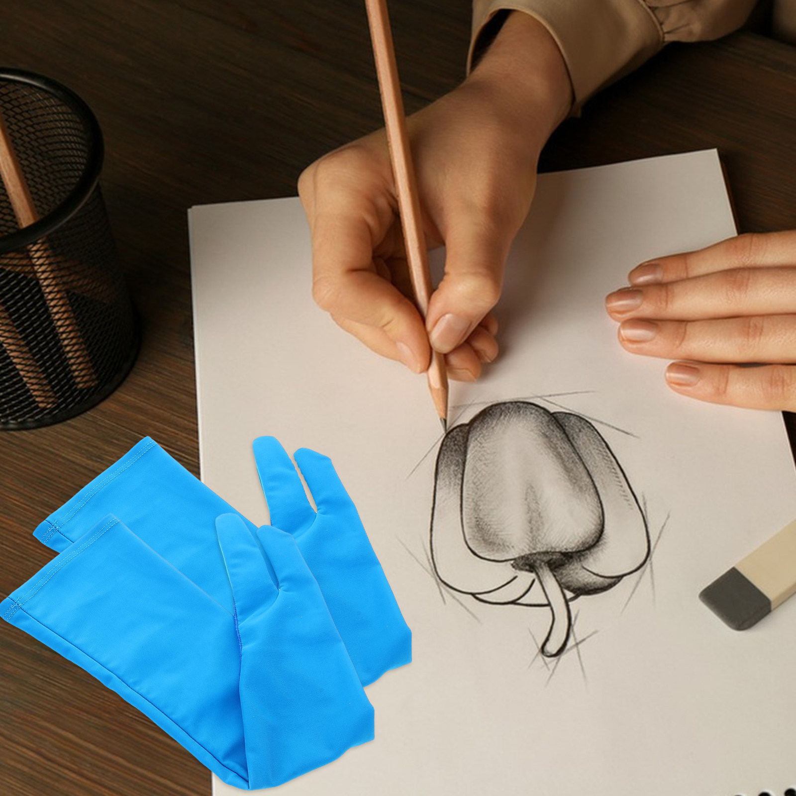 زوج واحد من قفازات الرسم بفتحت - مراجعة Drawing Glove Artist وسعره