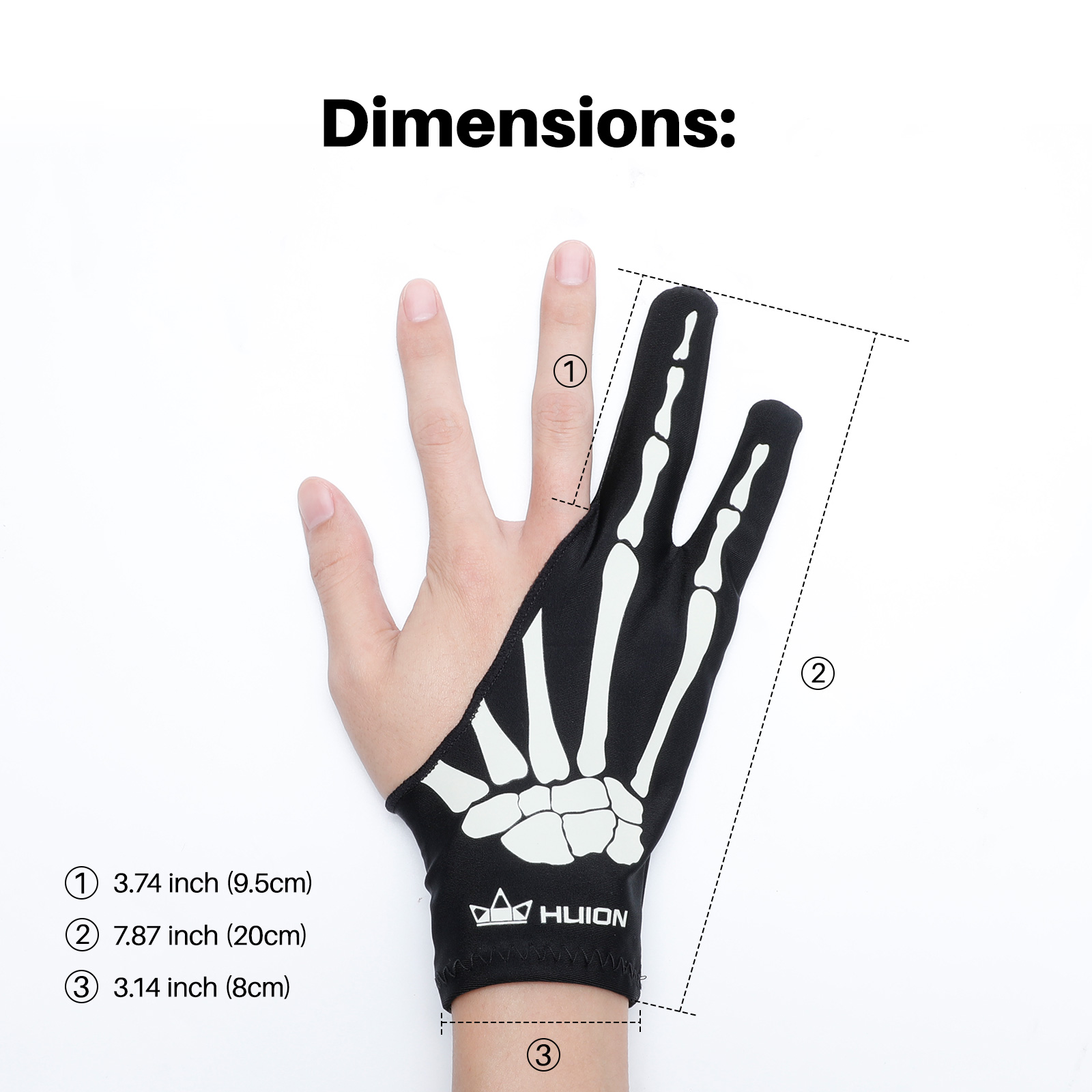 قفاز Huion Skeleton ذو إصبعين  - مراجعة Drawing Glove Artist وسعره