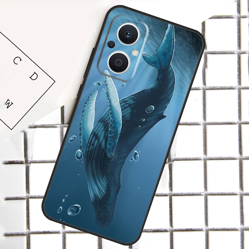 غطاء هاتف بتصميم لوحة حوت أزرق - مراجعة Oppo Reno 12 وسعره