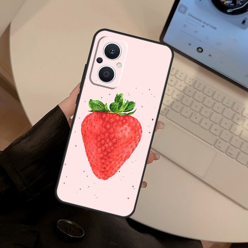 غطاء أحمر فراولة لهواتف OPPO F - مراجعة Oppo Reno 12 وسعره
