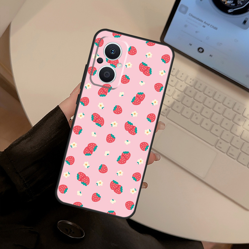 غطاء أحمر فراولة لهواتف OPPO F - مراجعة Oppo Reno 12 وسعره